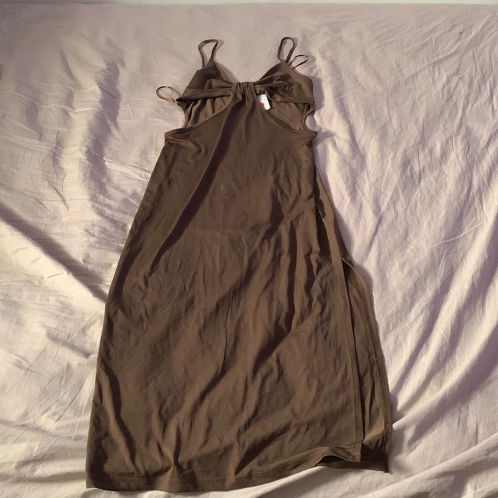 Classy brown slip dress